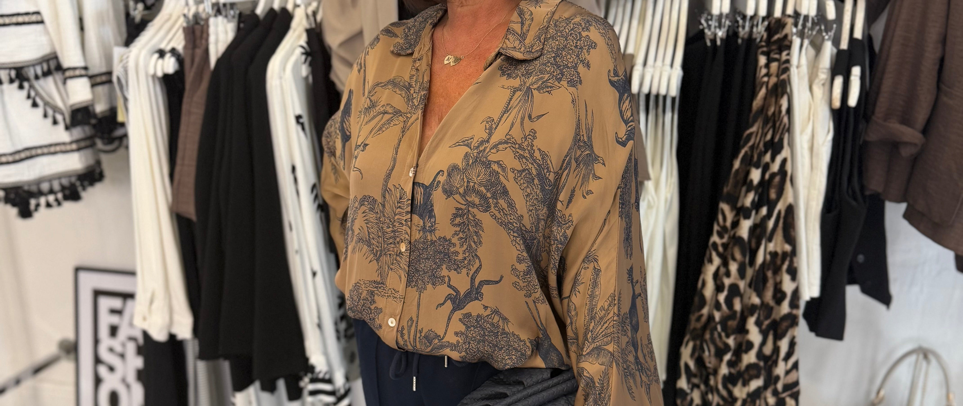 “Farah” Silk Print Shirt
