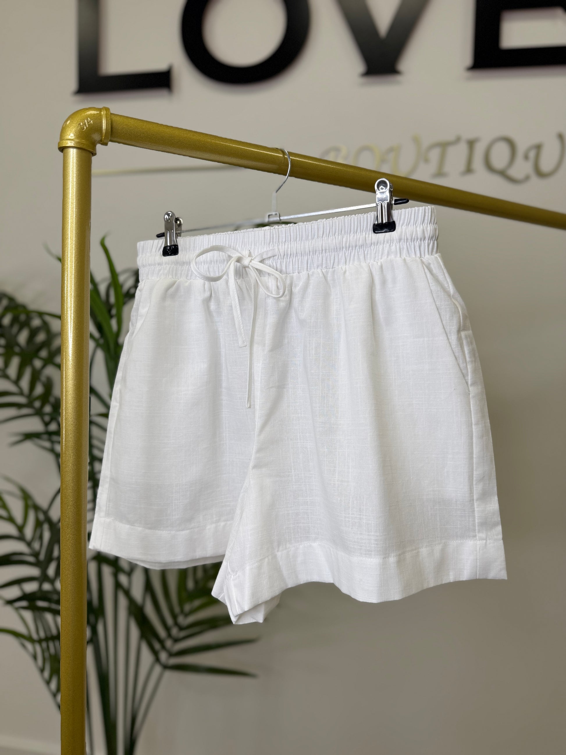 “Carly” Linen Blend Shorts