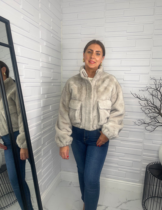 “Molly” Faux Fur Lux Bomber