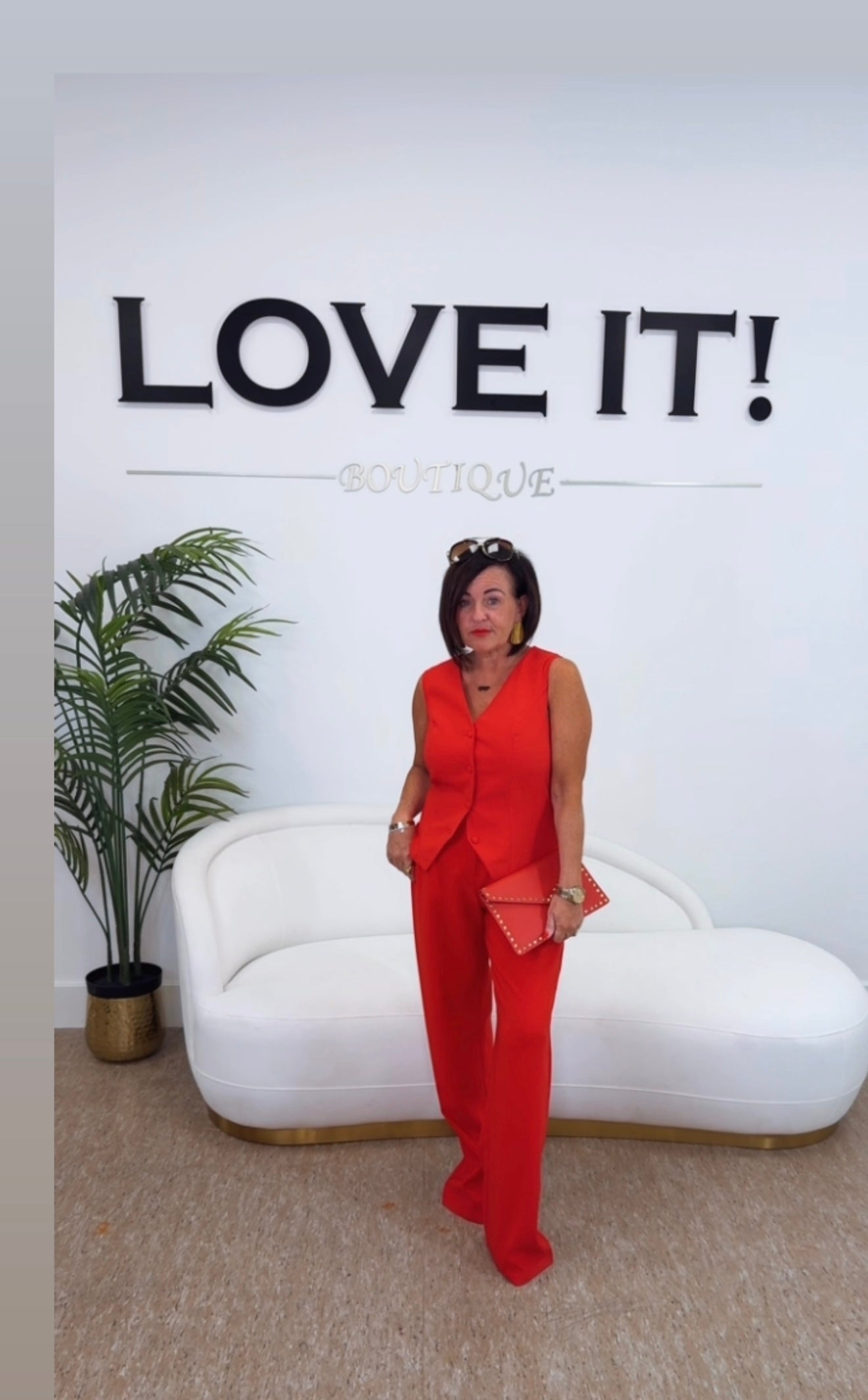 Red Tailored Trousers