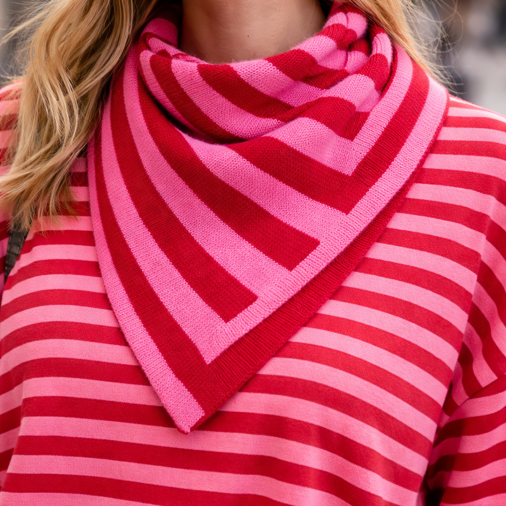 Striped Wool Bandana Scarf