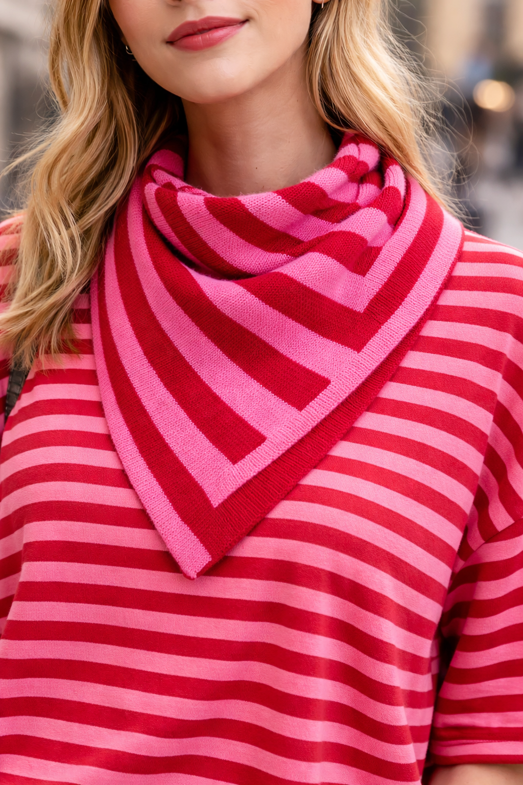 Striped Wool Bandana Scarf