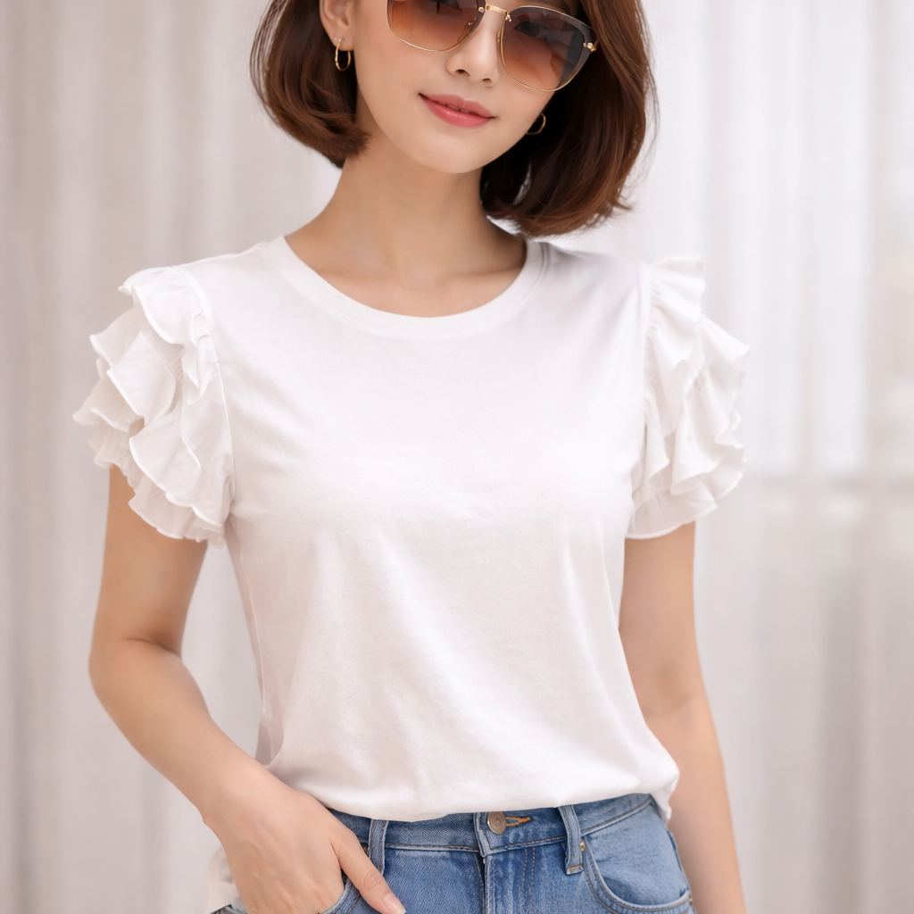 Rose - Frill Sleeve Tee