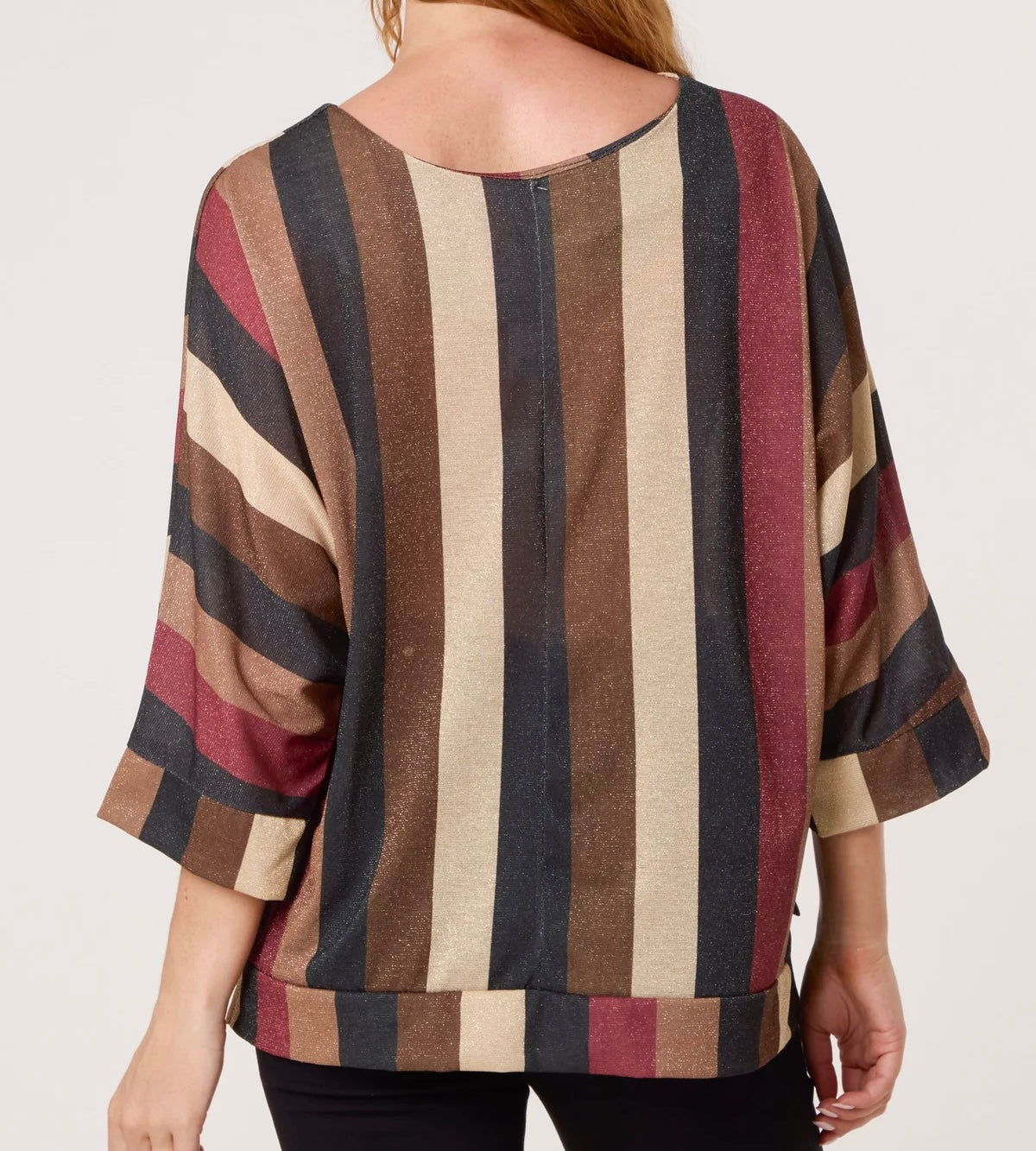 Metallic Fine Knit Stripe Top