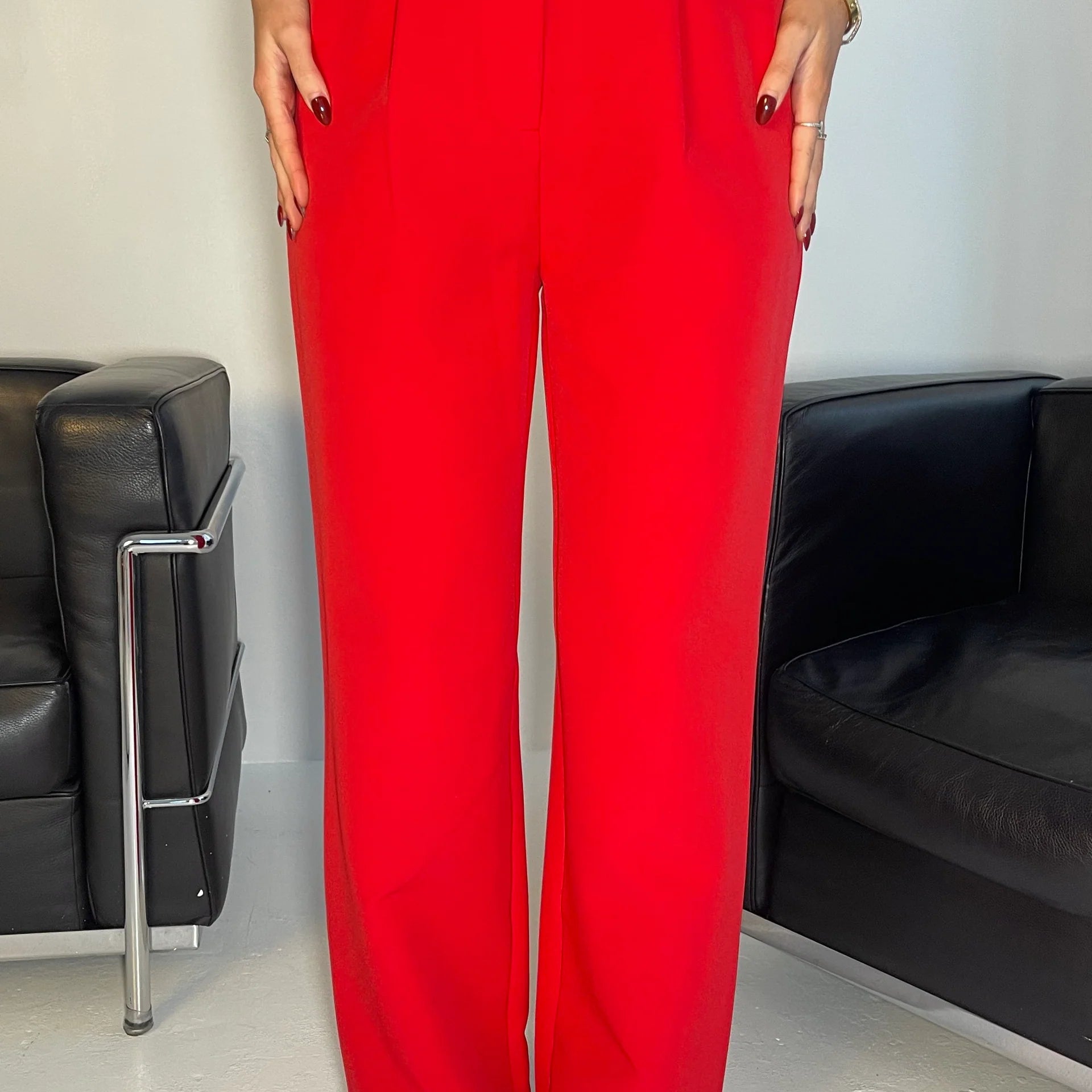 Red Tailored Trousers
