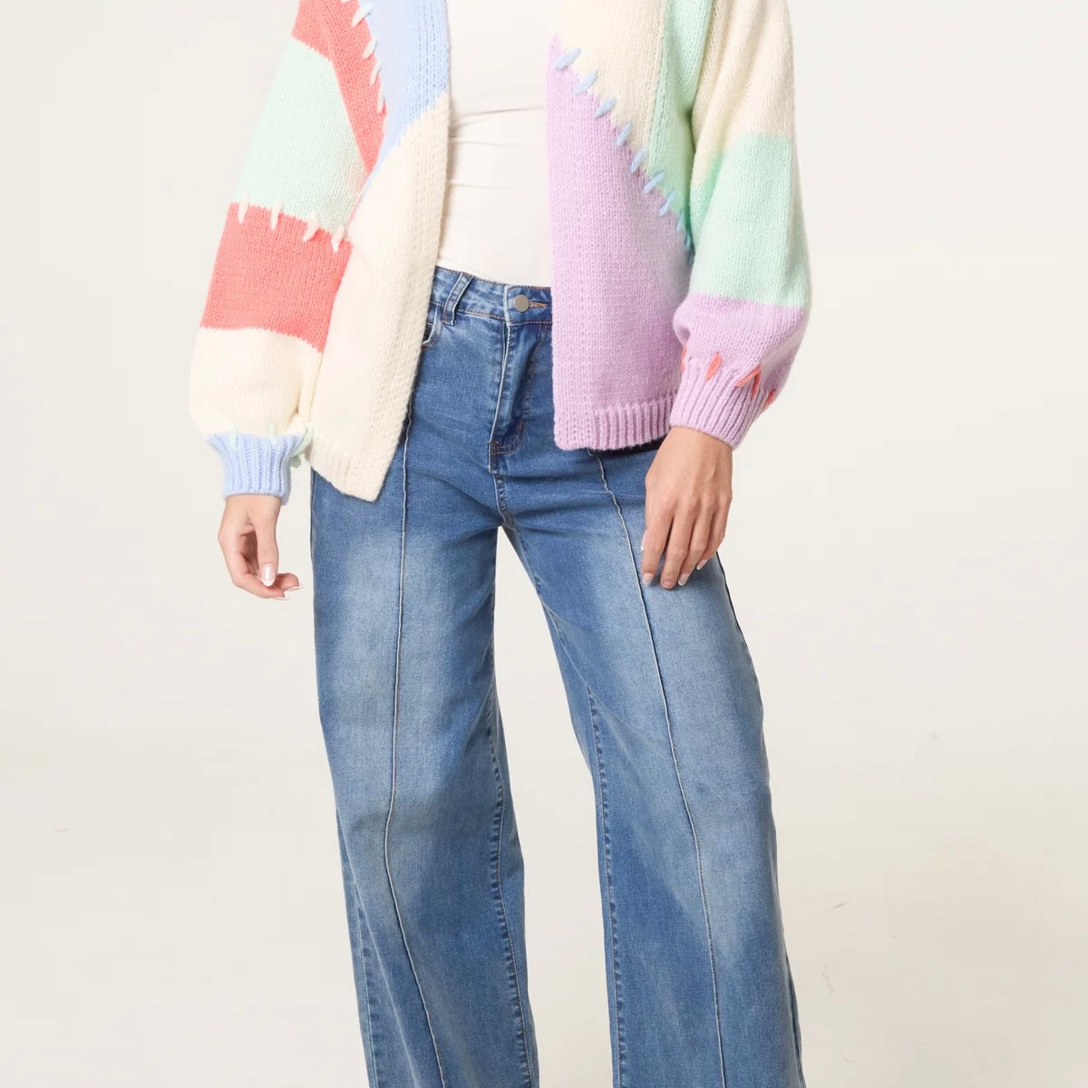 “Polly” Pastel Knit Cardi