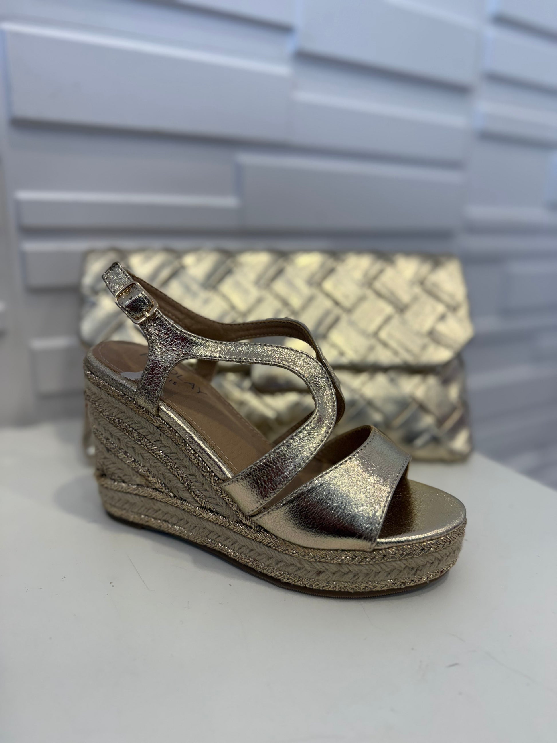 Gold Wedge Sandal