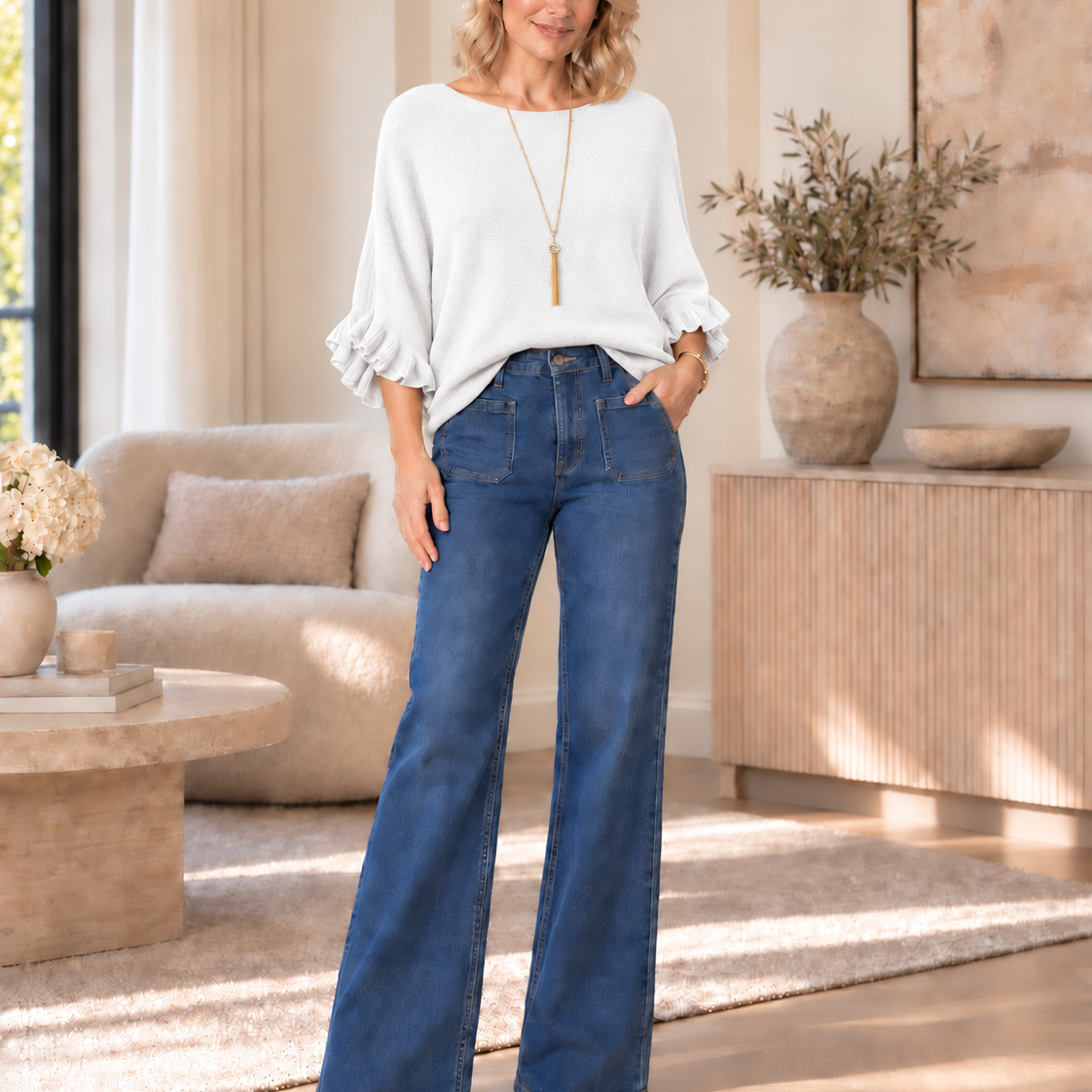 Bethany - Frill Sleeve Knit