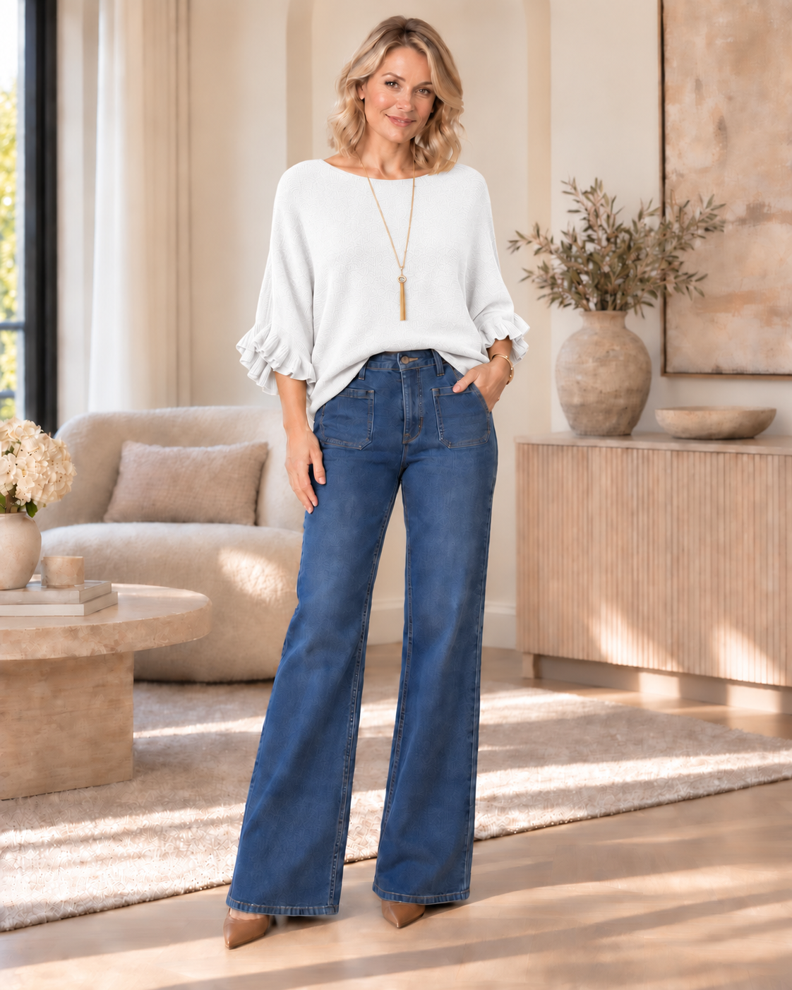 Bethany - Frill Sleeve Knit