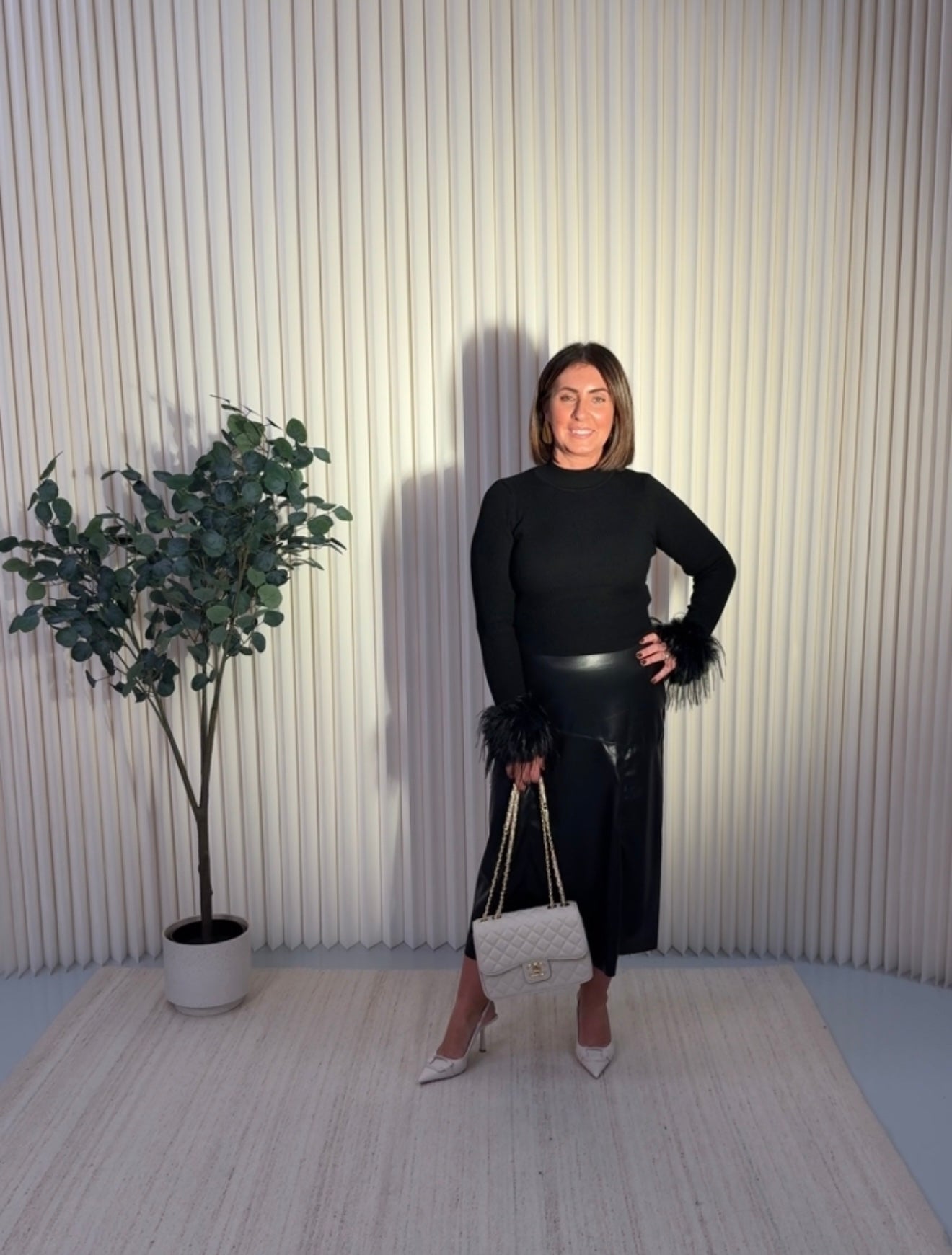 Faux Leather A-Line Skirt