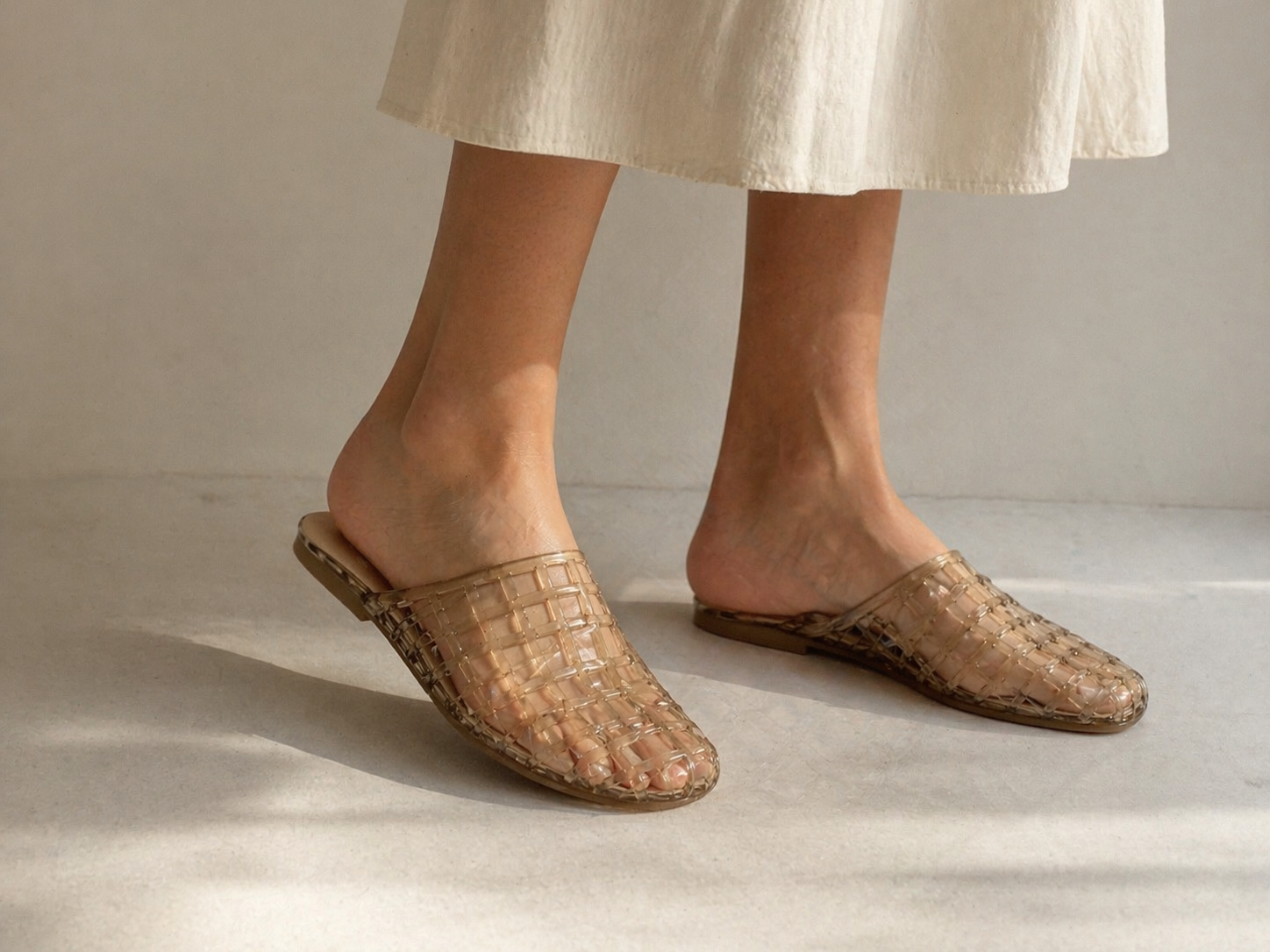 Jelly Bean Woven Mule Flats