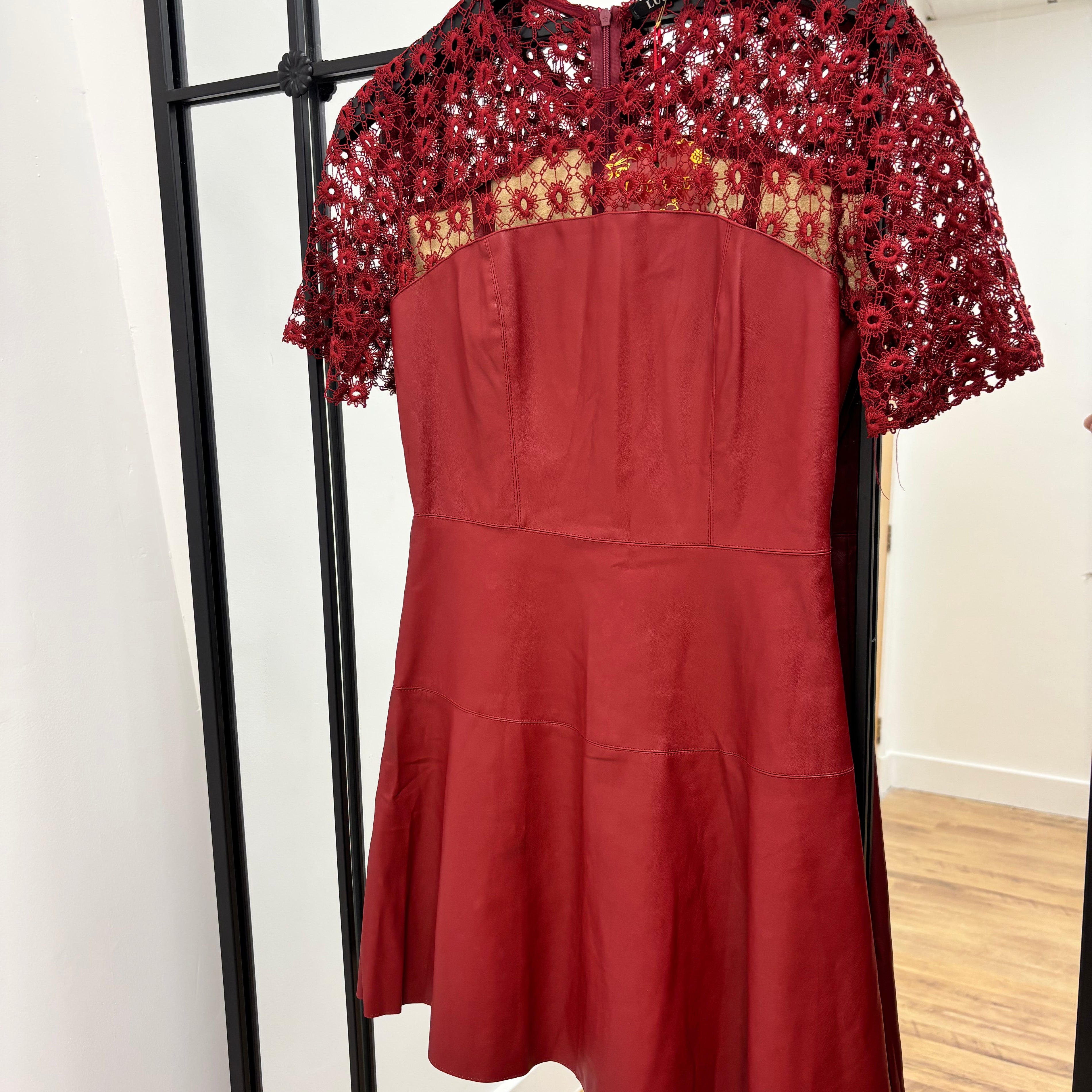 Size 8 Wine PU Dress