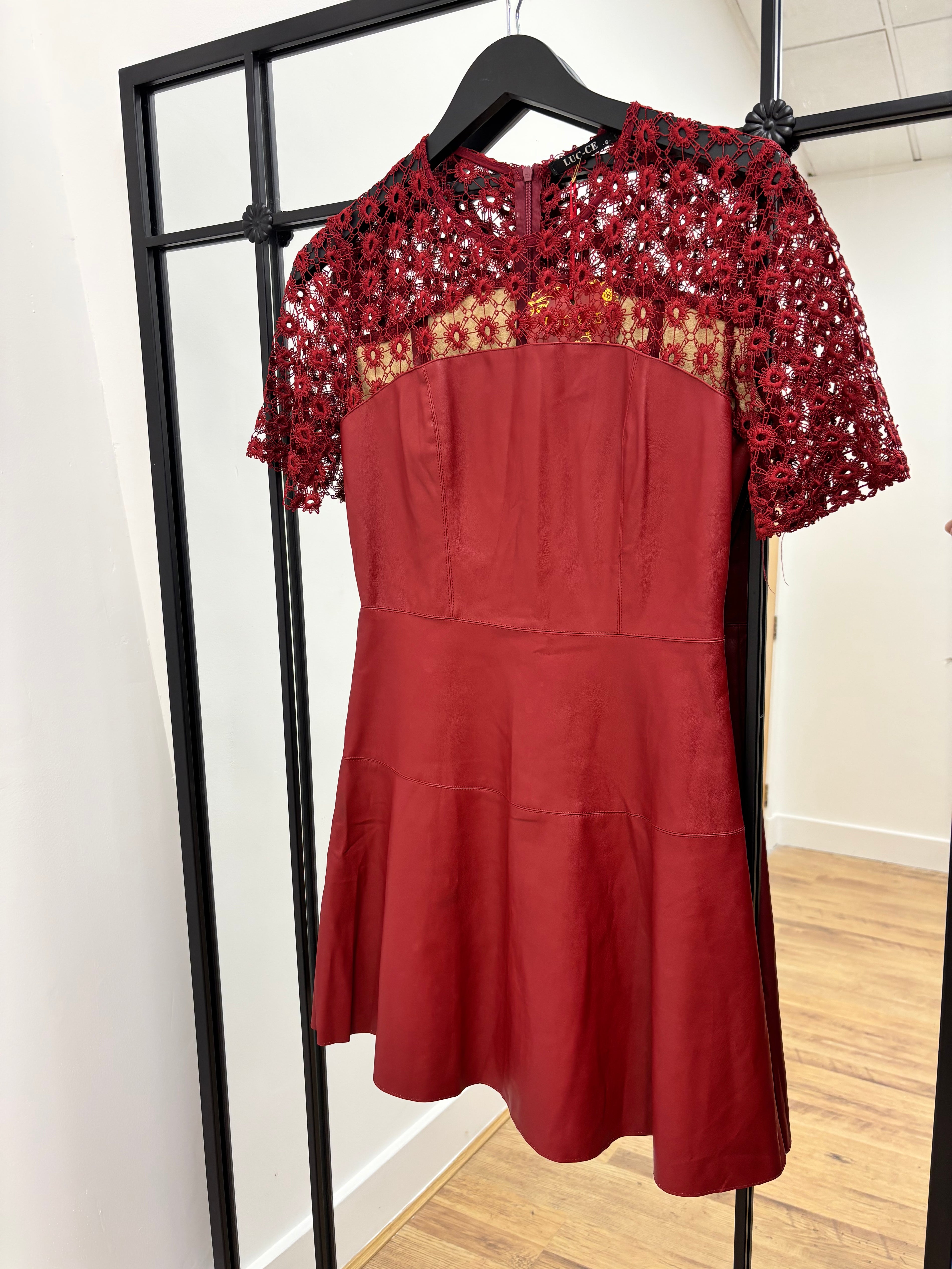 Size 8 Wine PU Dress