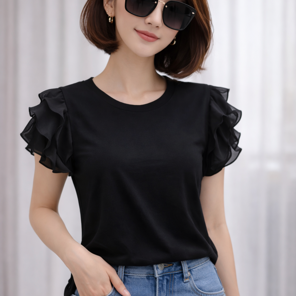 Rose - Frill Sleeve Tee