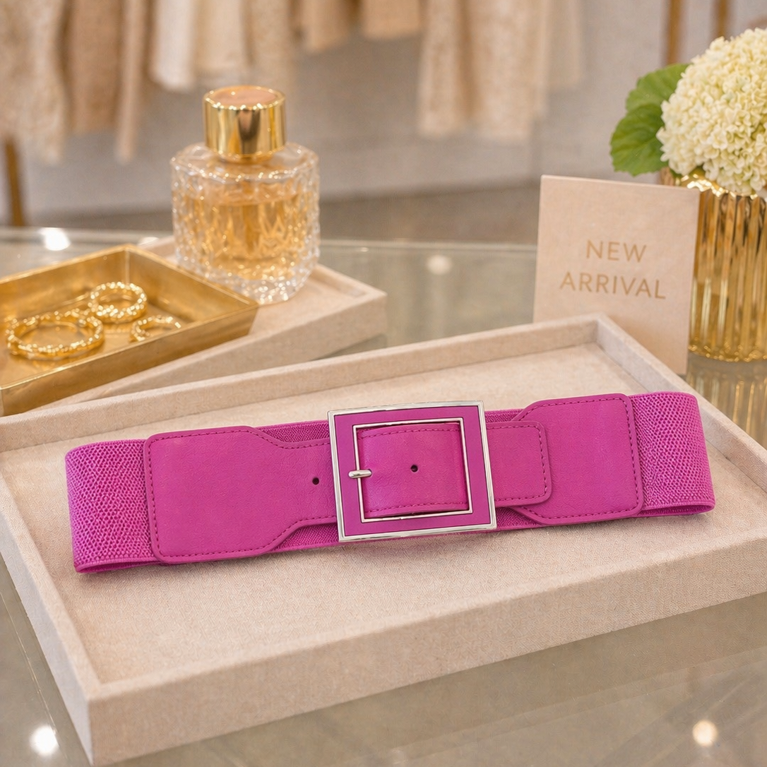 Fuchsia Statement Elastic Waist Belt