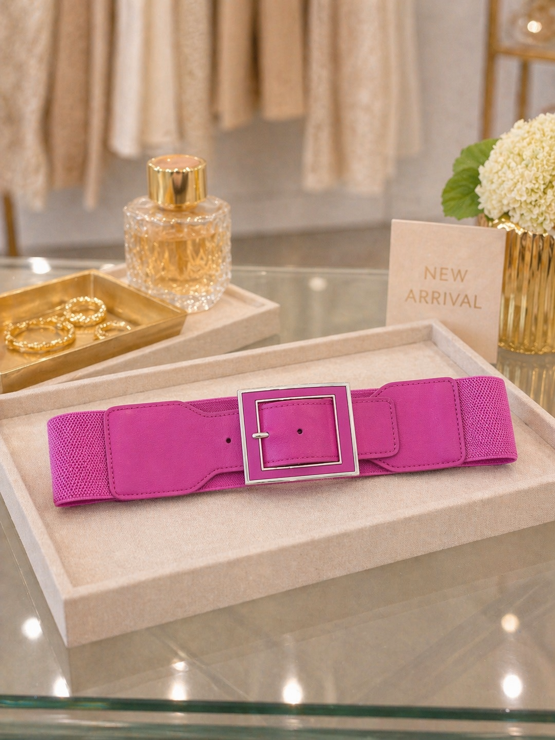 Fuchsia Statement Elastic Waist Belt