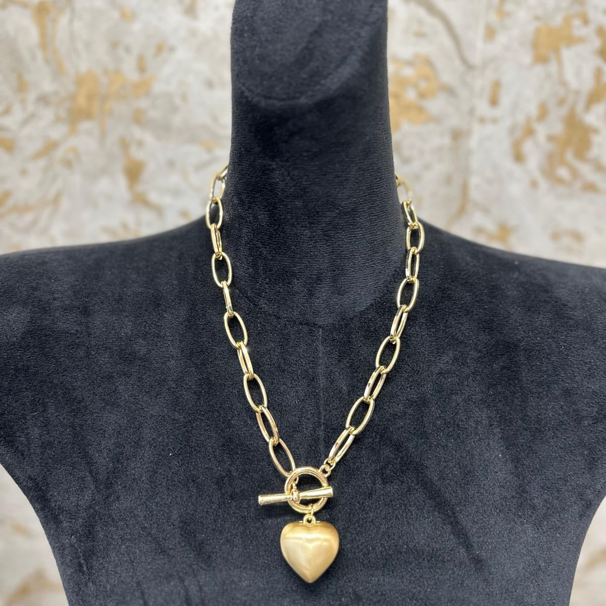 Gold Chunky Heart Necklace
