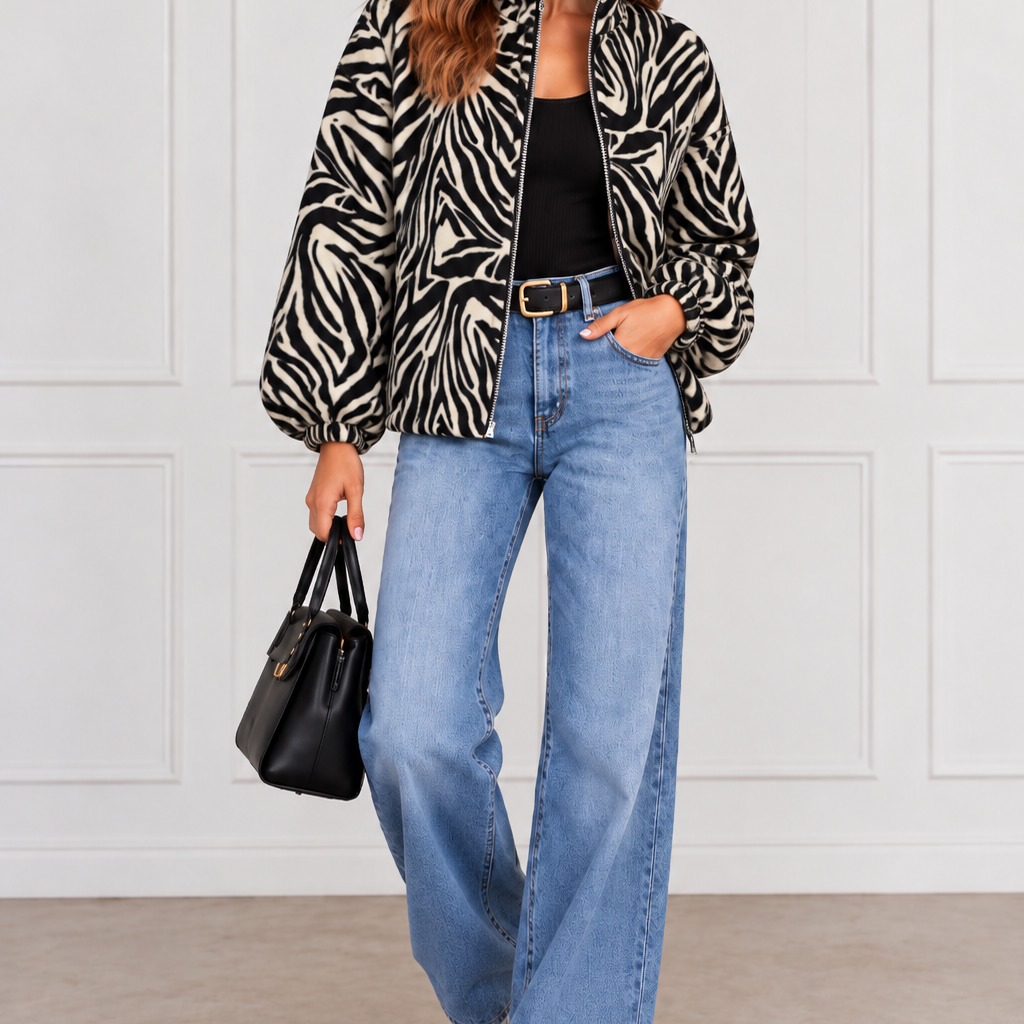 Holly - Jersey Zebra Print Jacket