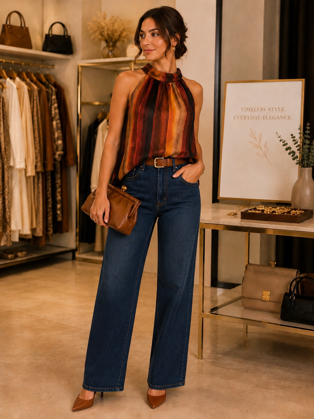 Amara - Stripe Halter Top