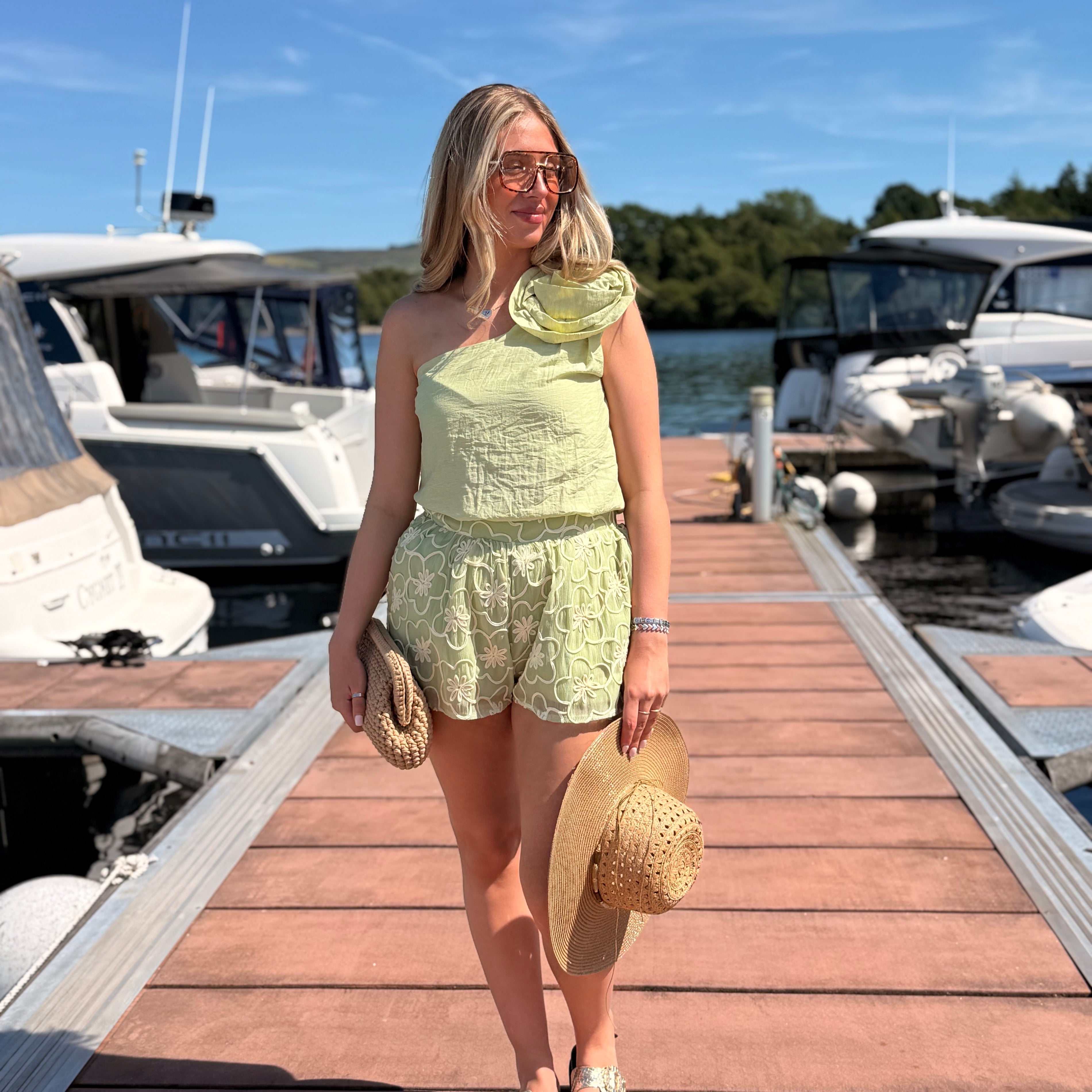 One Shoulder Corsage Top