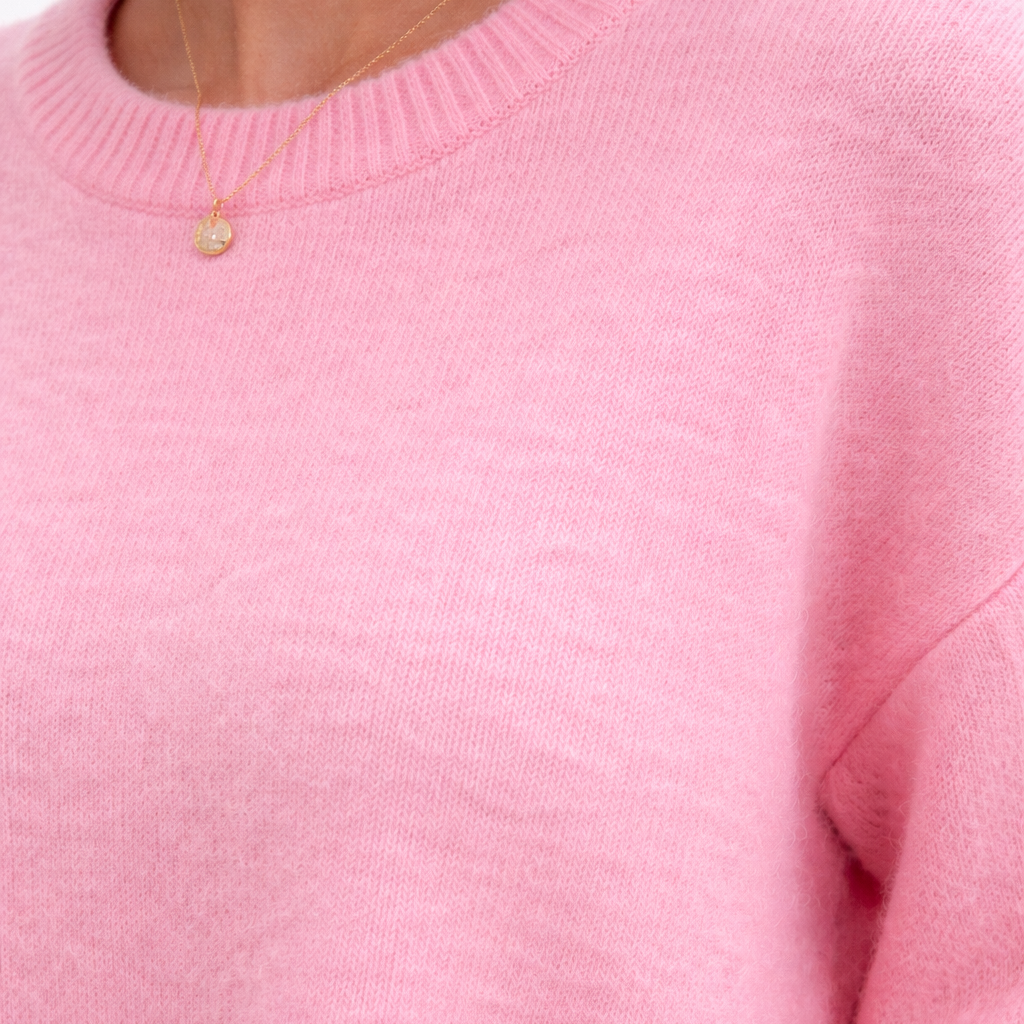 Pink Crew Neck Knit