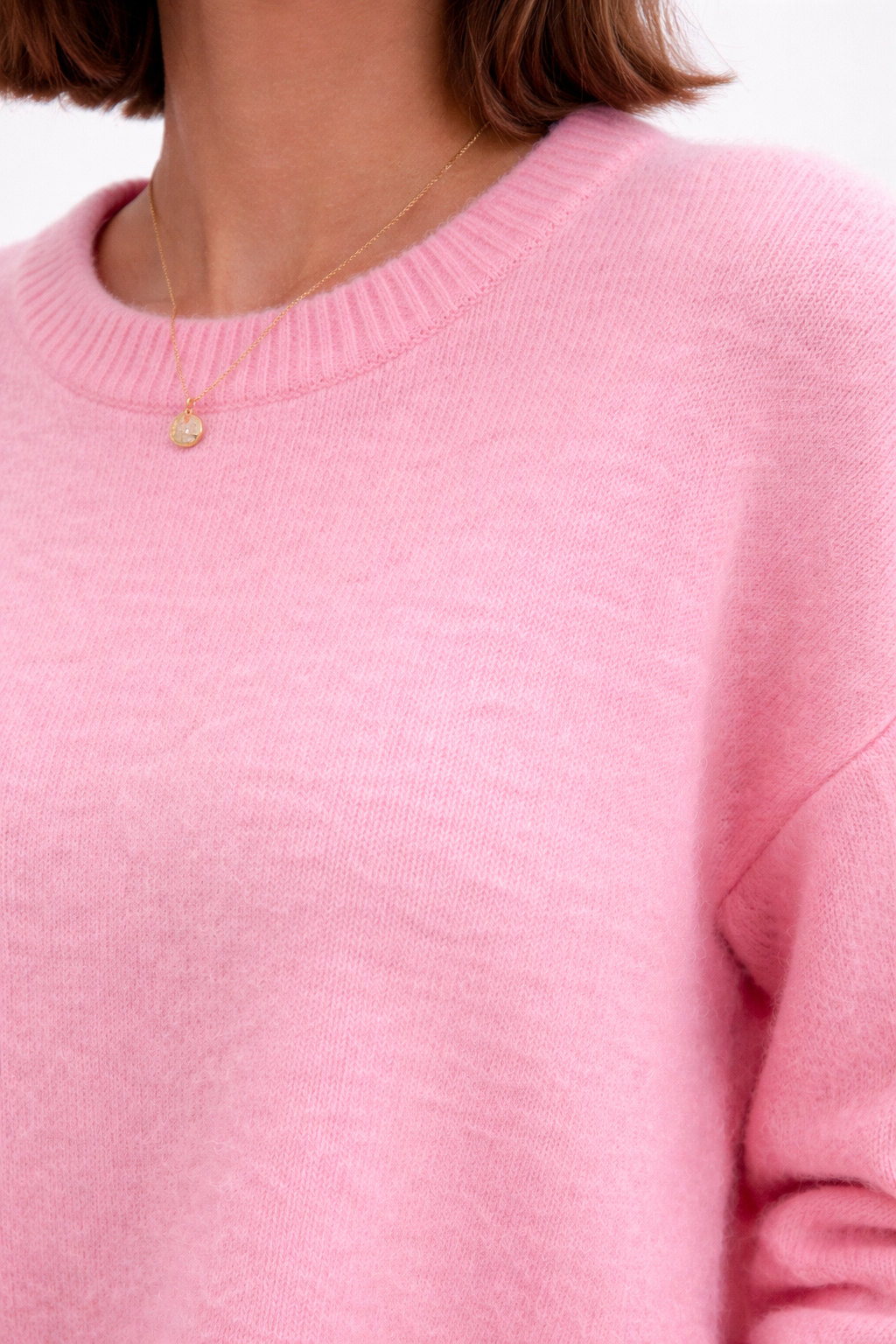 Pink Crew Neck Knit