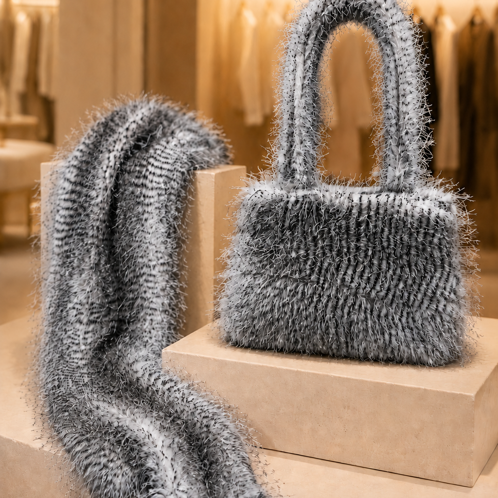 Ostrich Feather - Matching Set (Scarf & Bag)