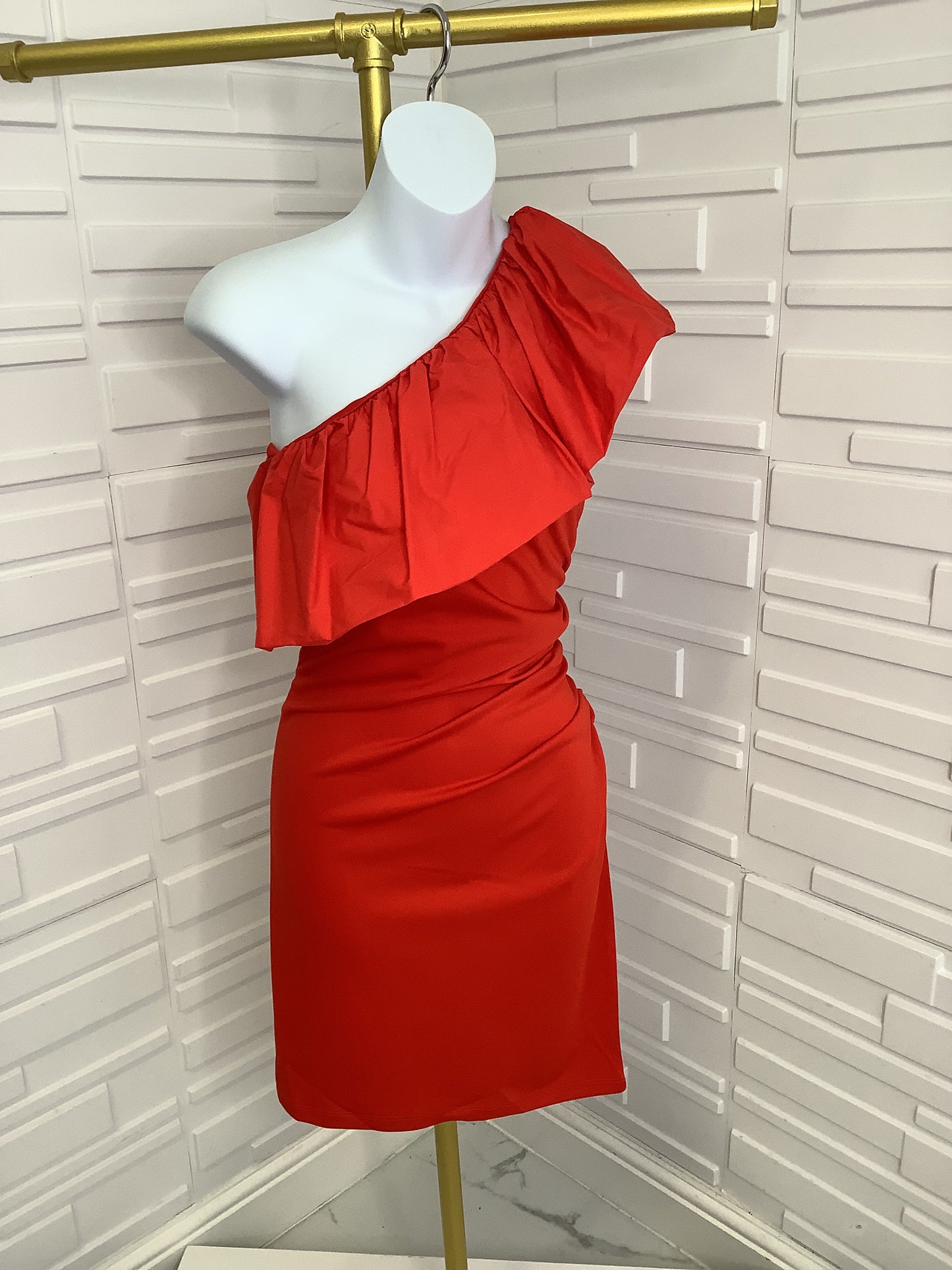 “Amy” Ruffle One Shoulder Dress