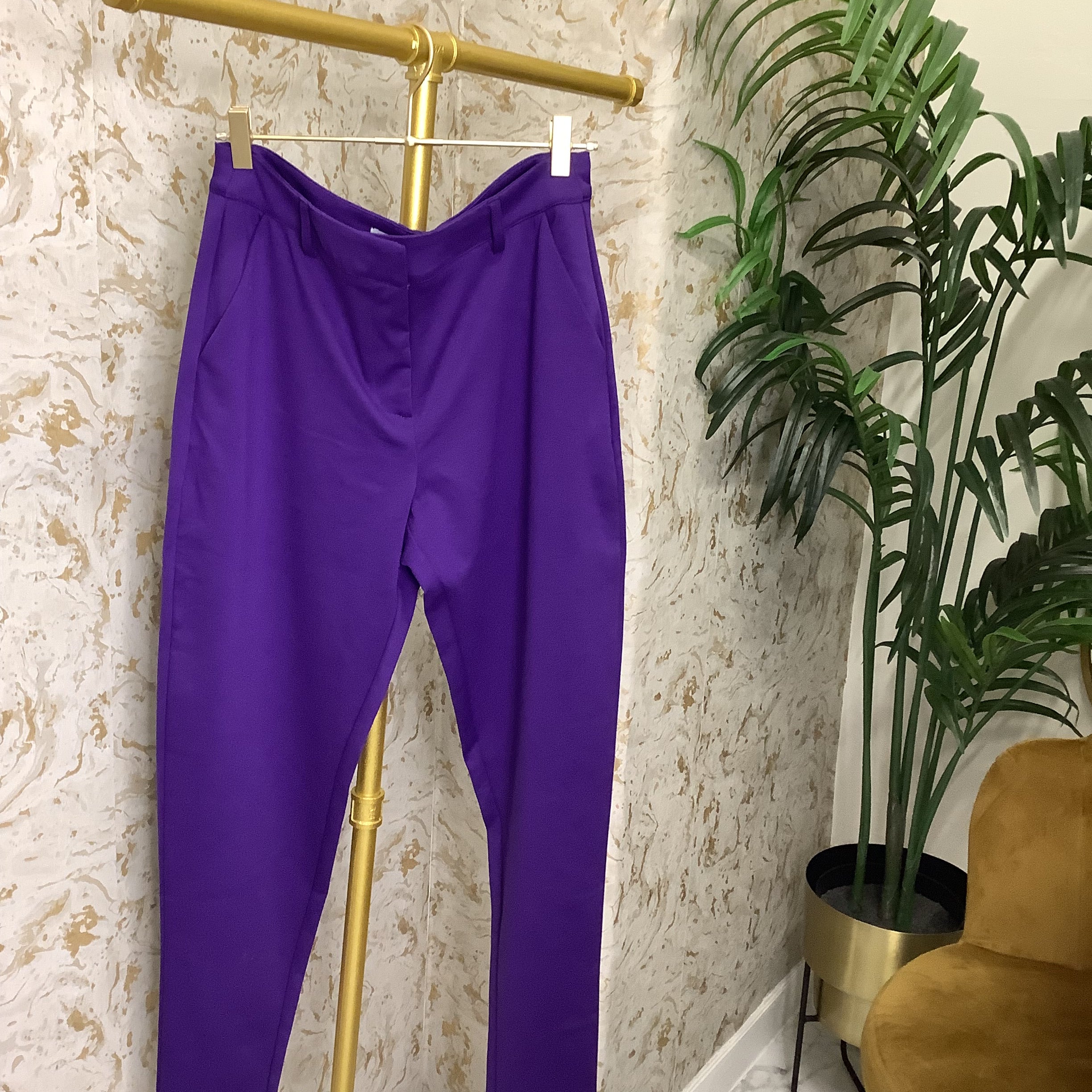 ICHI Purple Slim Leg Trouser