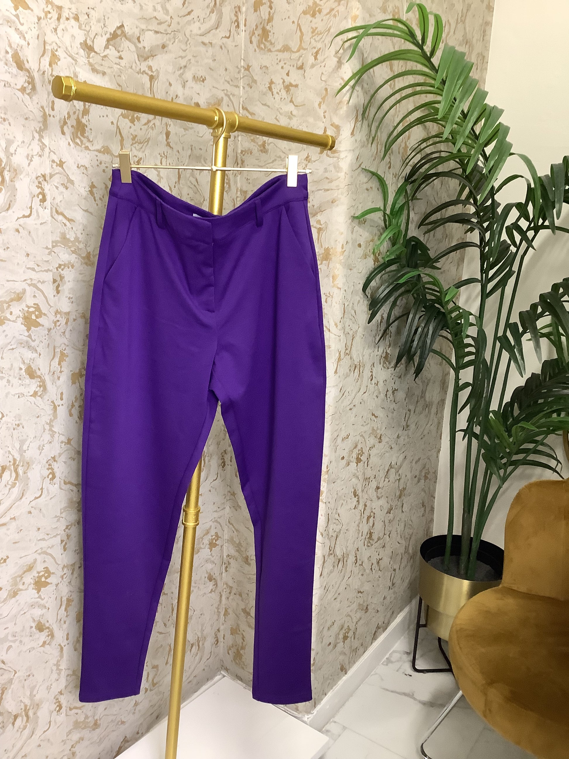 ICHI Purple Slim Leg Trouser