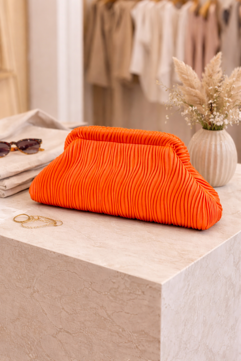 Sienna- Pleat Clutch