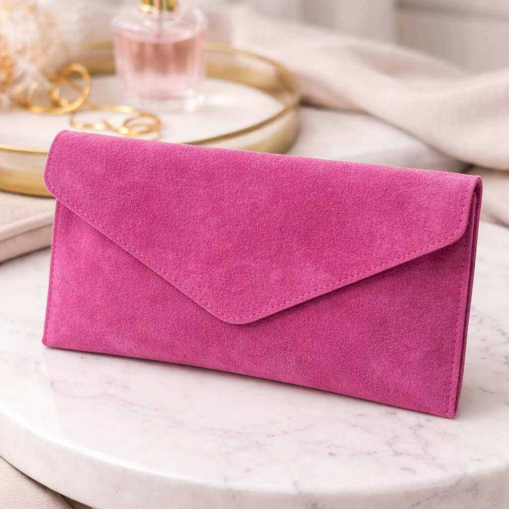 Emily - Suede Envelope Clutch Bag