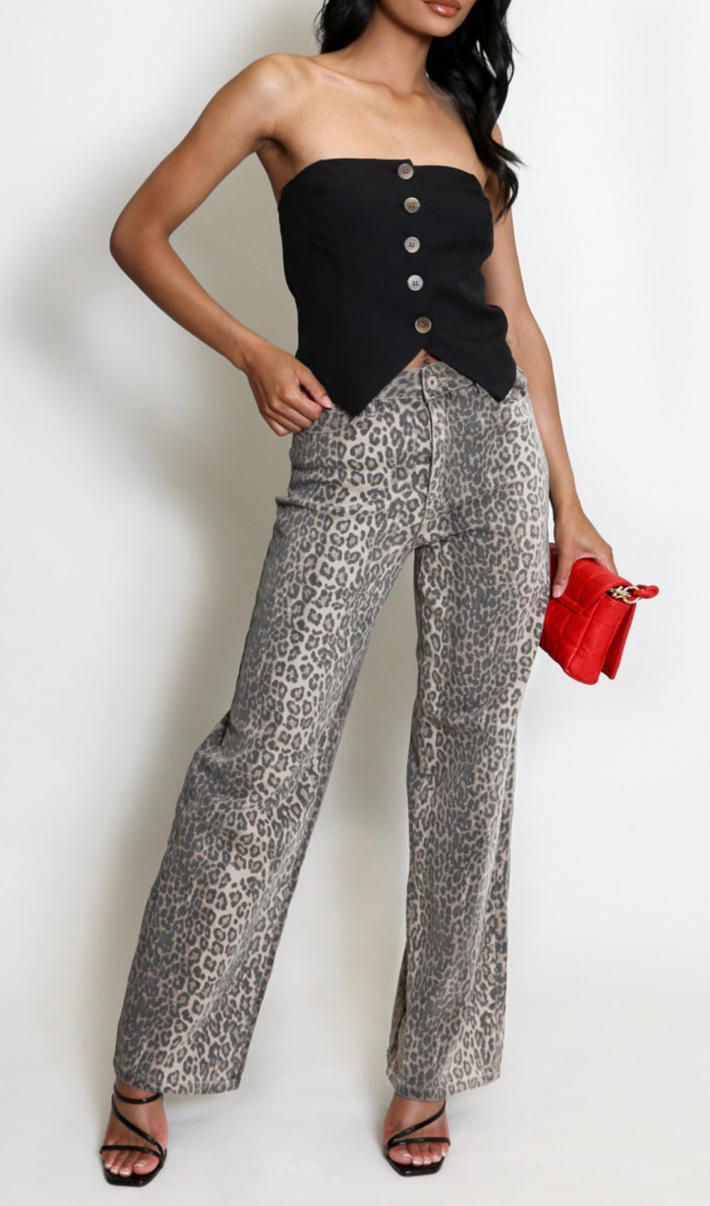 Leopard Print Dad Fit Jeans