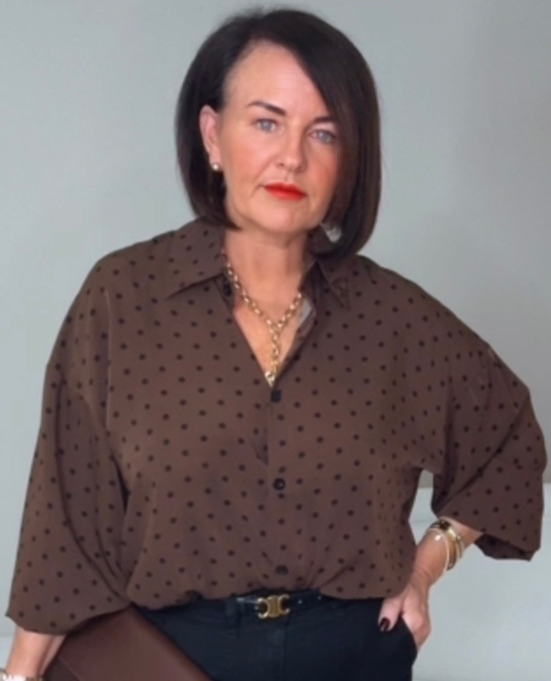 “Perrie” Polka Dot Shirt