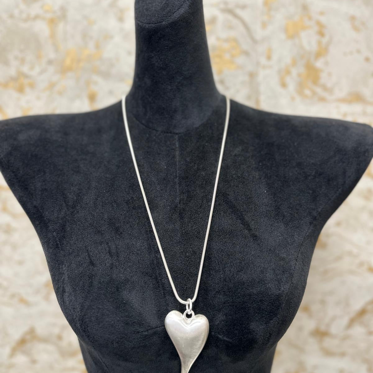 Long Necklace with Statement Heart