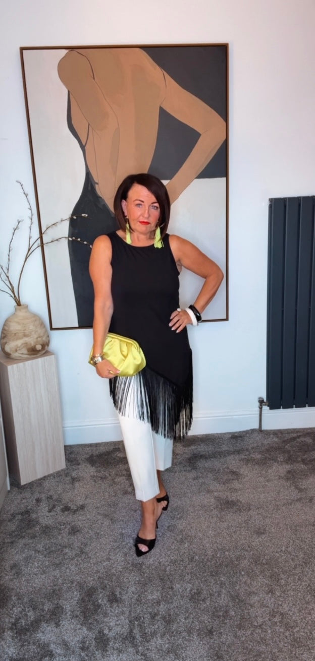 Lola - Asymmetrical Fringe Top