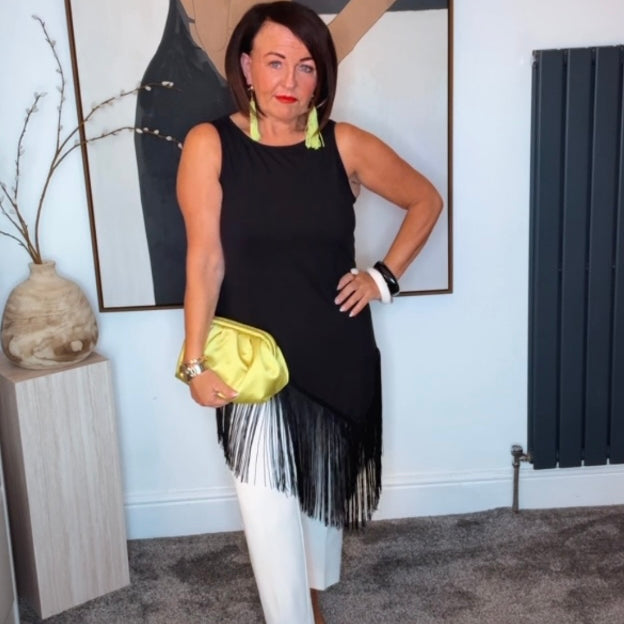 Lola - Asymmetrical Fringe Top
