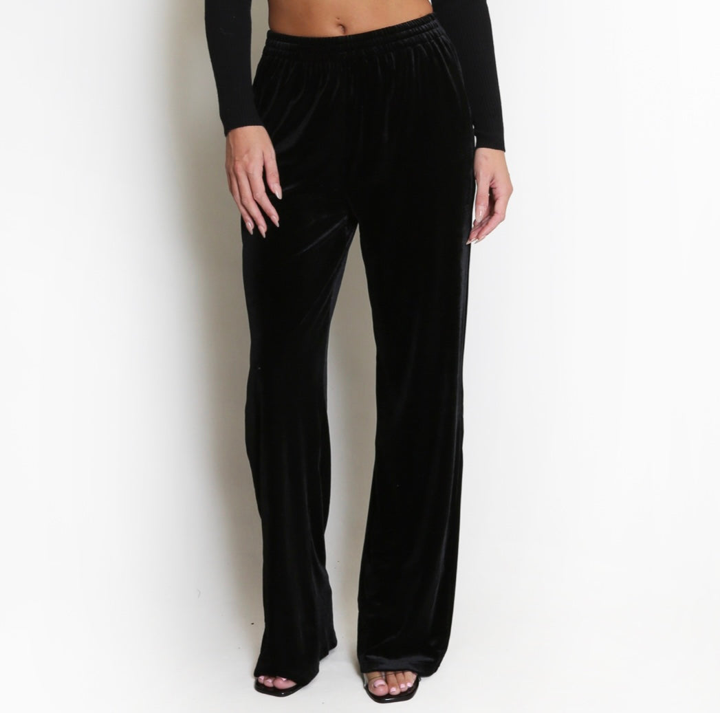 Velvet Wide Leg Trouser