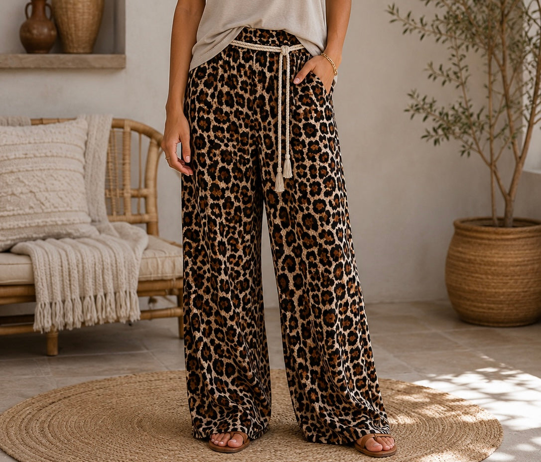 Lottie - Leopard Trousers with Belt