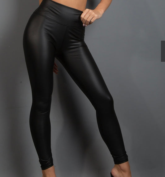 “Paige” High Waist Pu Leggings