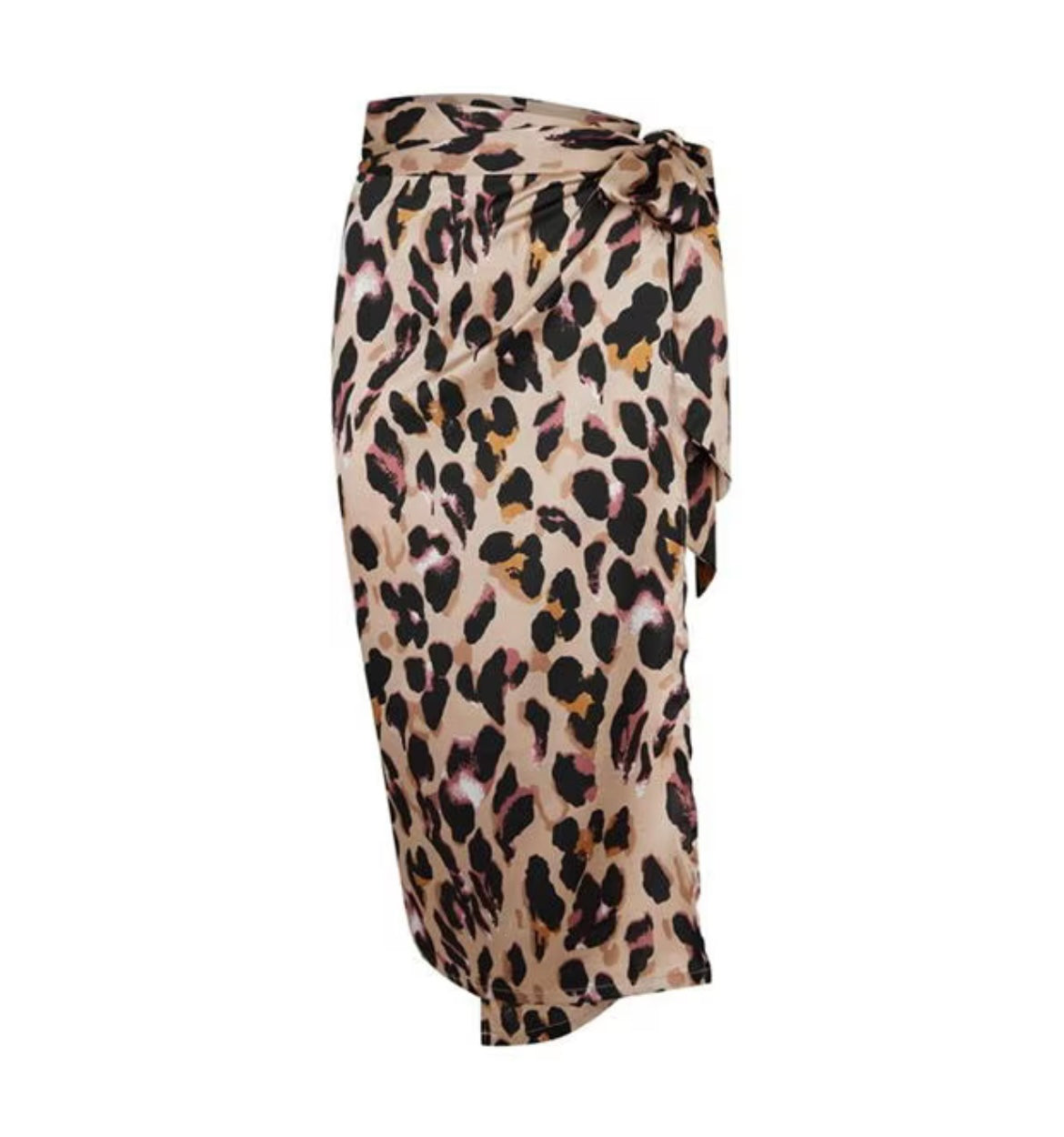 Leopard Print Wrap Skirt