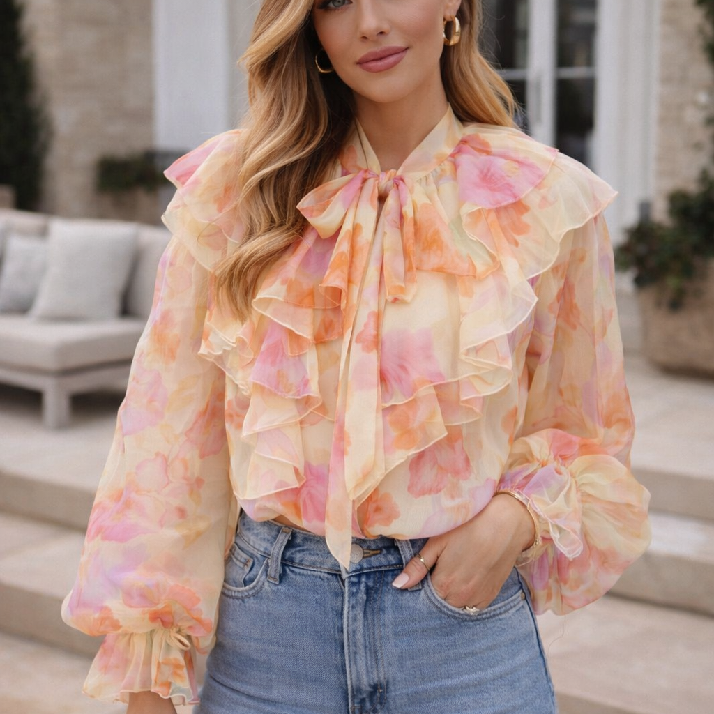 Sophia - Soft Bloom Ruffle Top