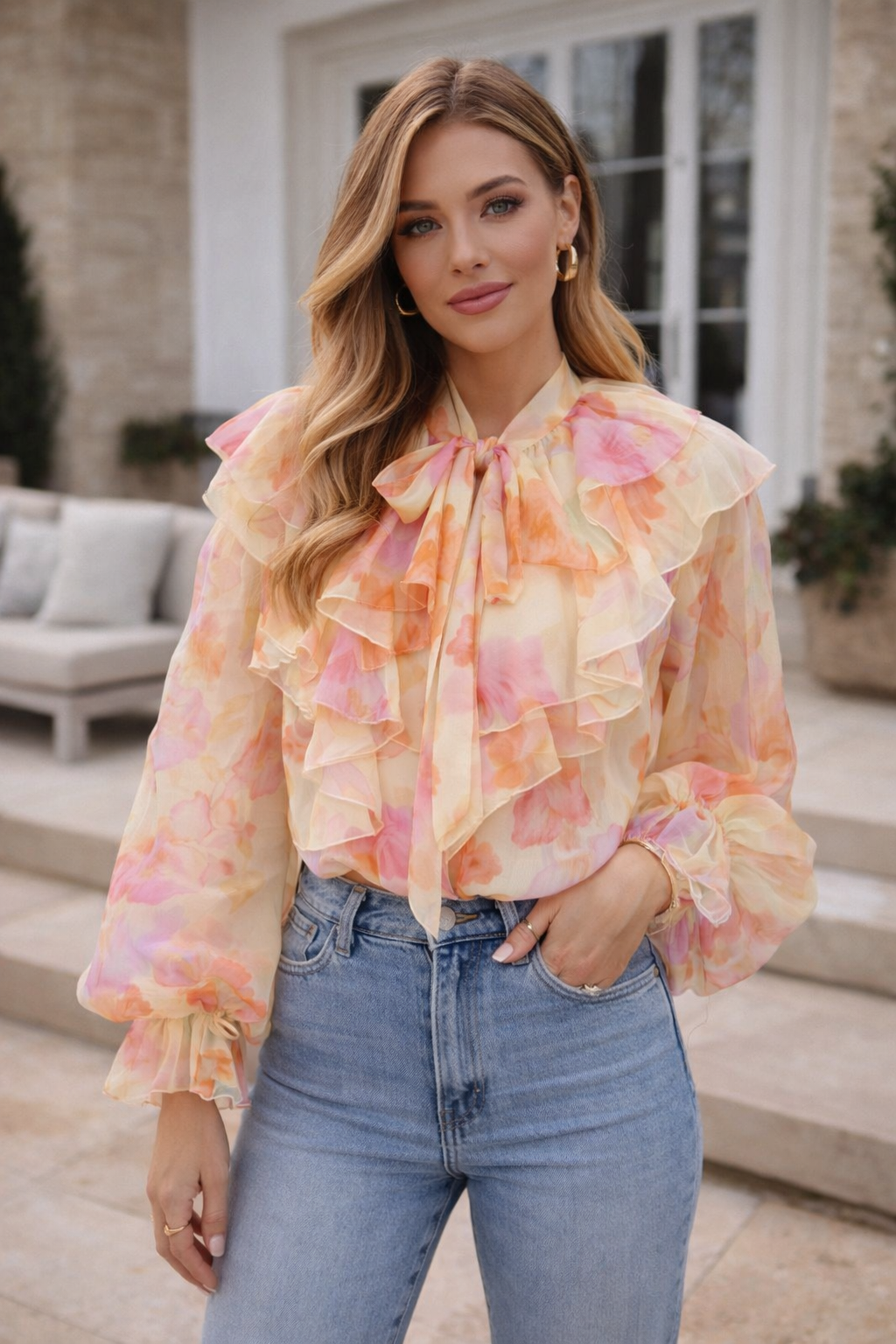 Sophia - Soft Bloom Ruffle Top