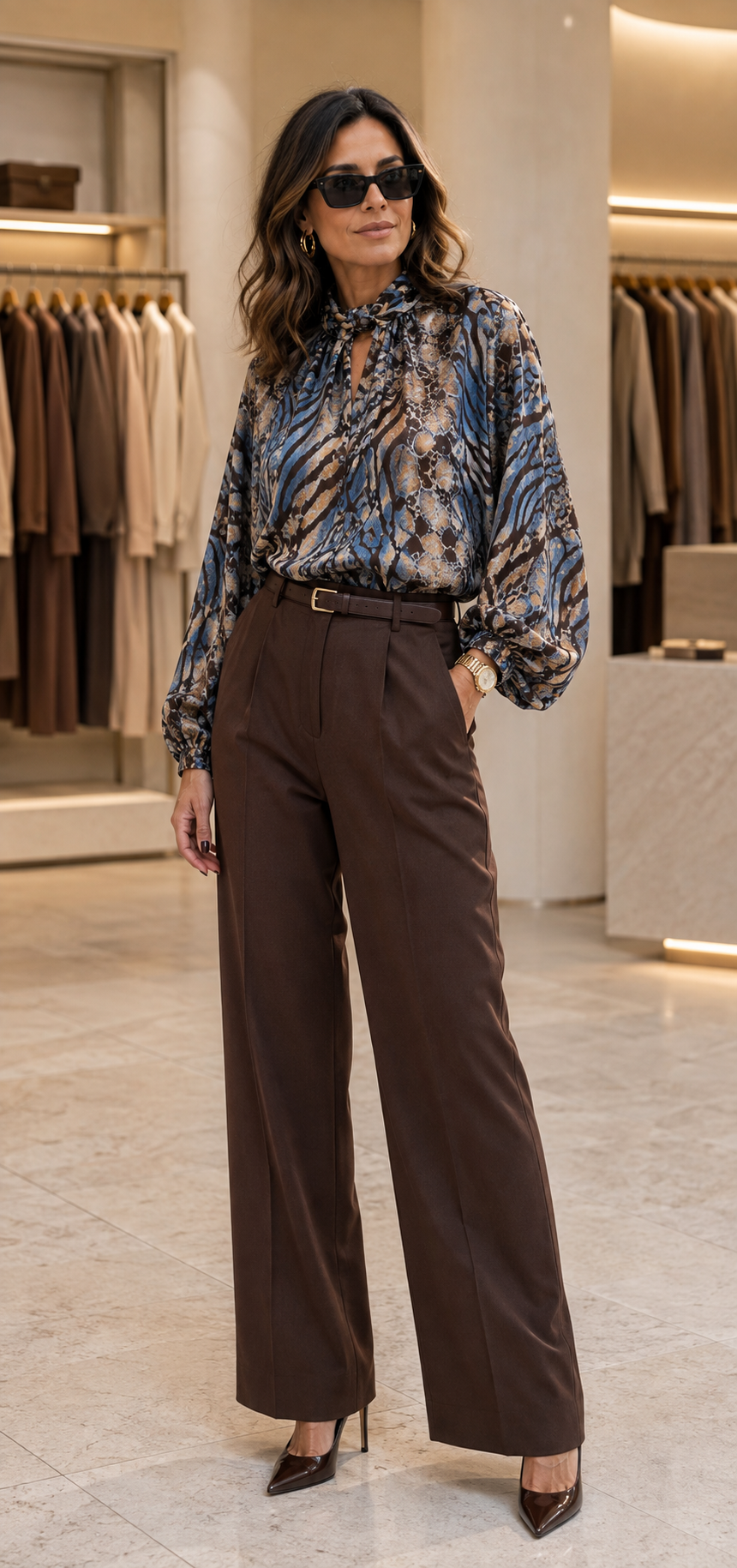 Lucy - Azure V-Tie Blouse