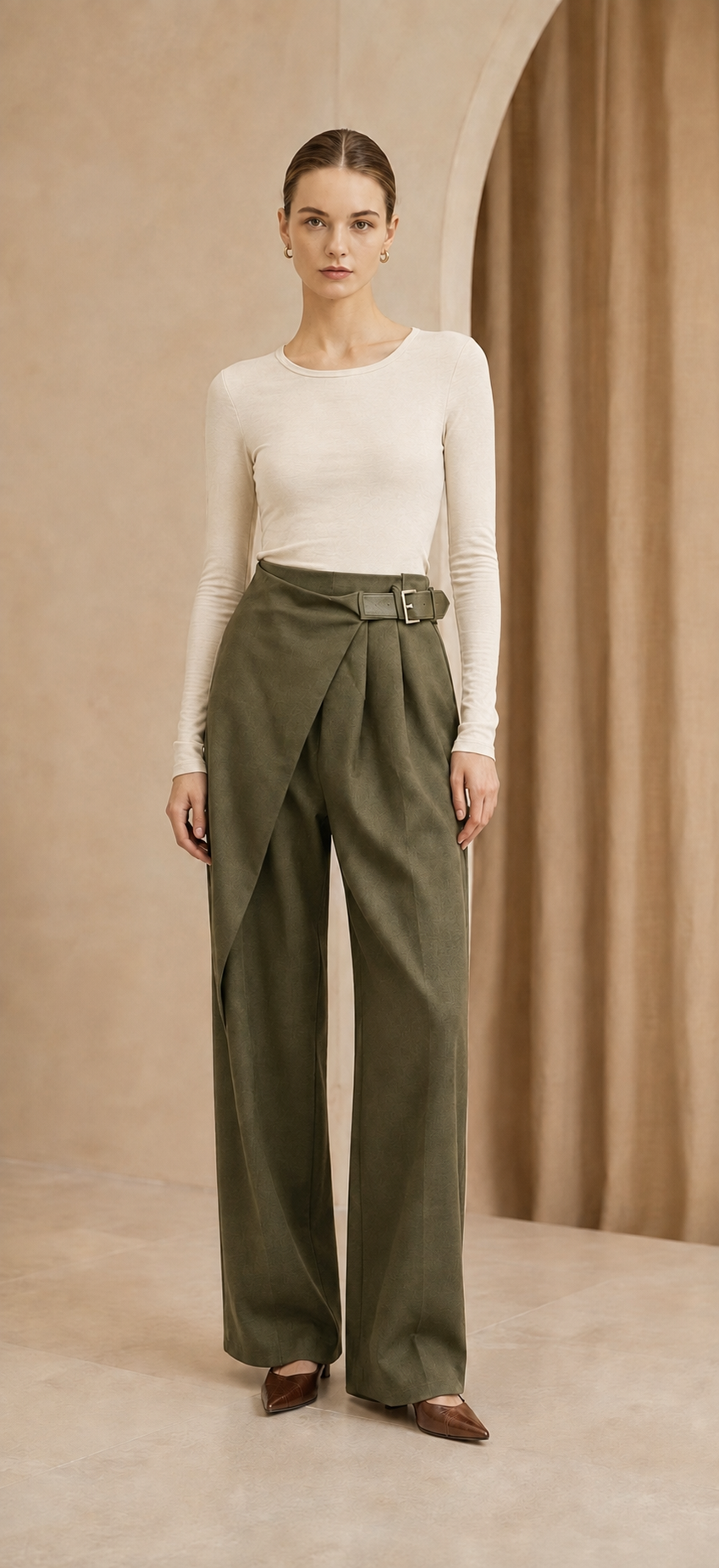 Denim Buckle Trouser