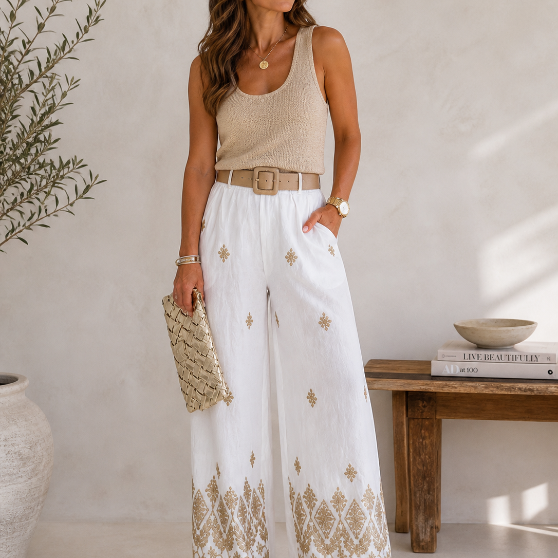 Yaz - Embroidered Trouser