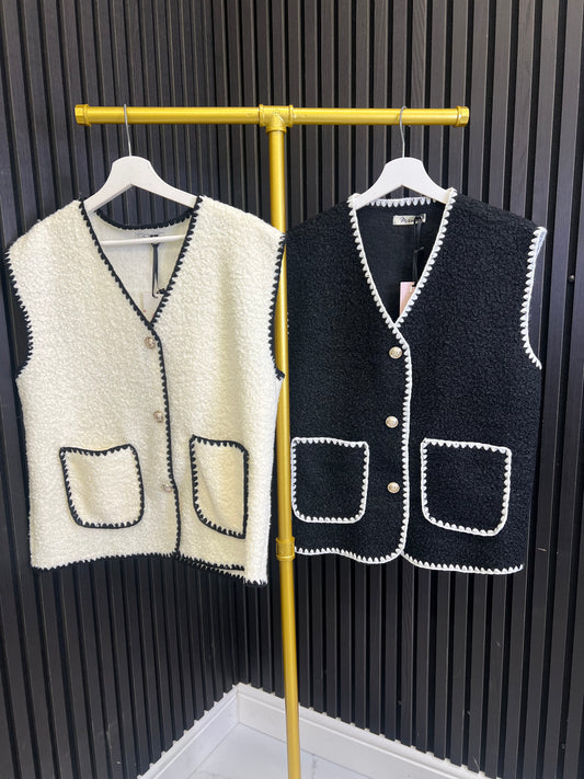 “Dee” knitted Trim Waistcoat