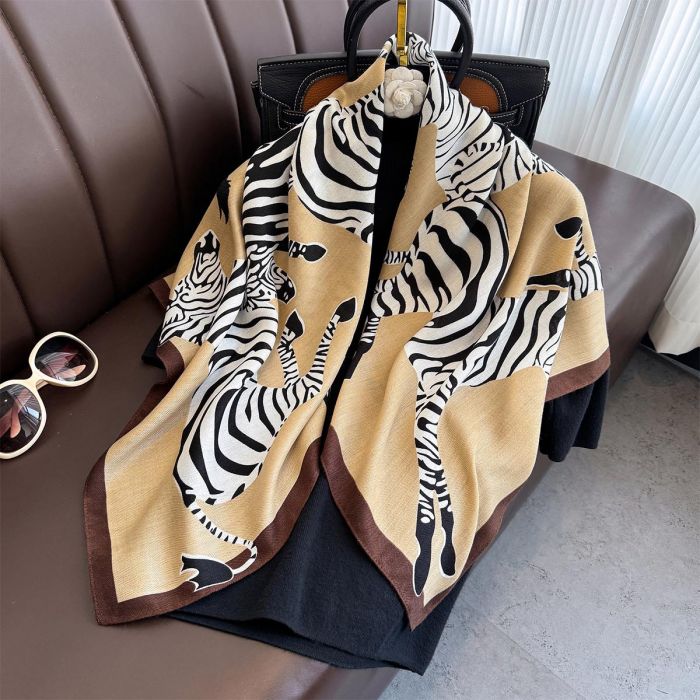 Zebra Wool Feel Neck Scarf