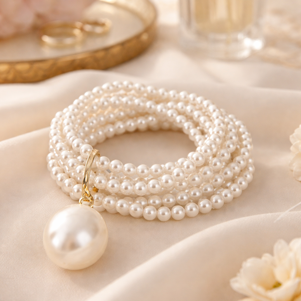 Luxe Pearl Cascade Stacked Bracelet