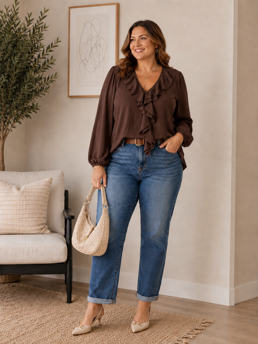 Holly - Ruffle Front Blouse
